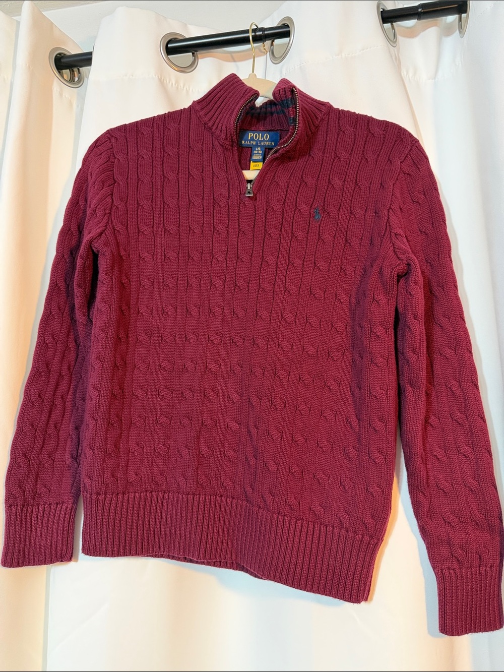 Polo by Ralph Lauren Men’s Cable Half-Zip Sweater - Wine